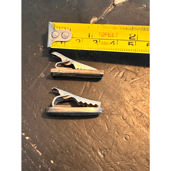 Vintage Mexico Taxco sterling abolone tie clips - Picture 6 of 6